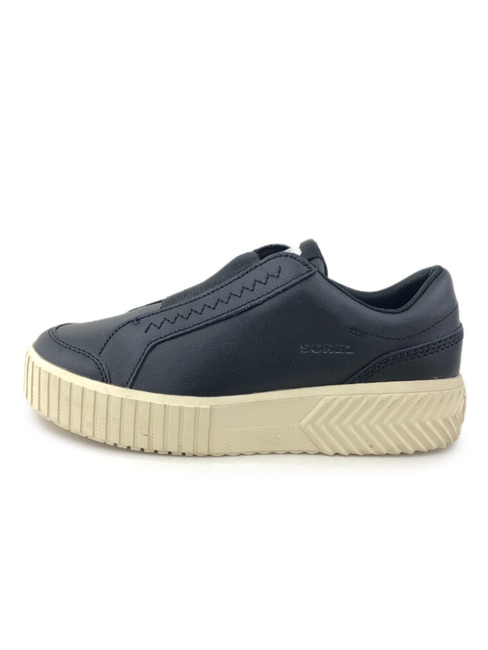 Sorel Ona Ave Black Leather Slip-On Sneakers